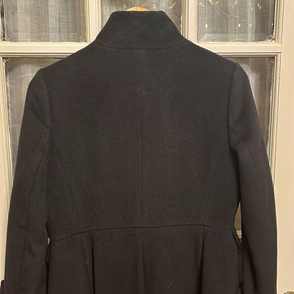 Talbots Petite Black Wool and Angora Rabbit Fur Blend Long Coat - Picture 9 of 16